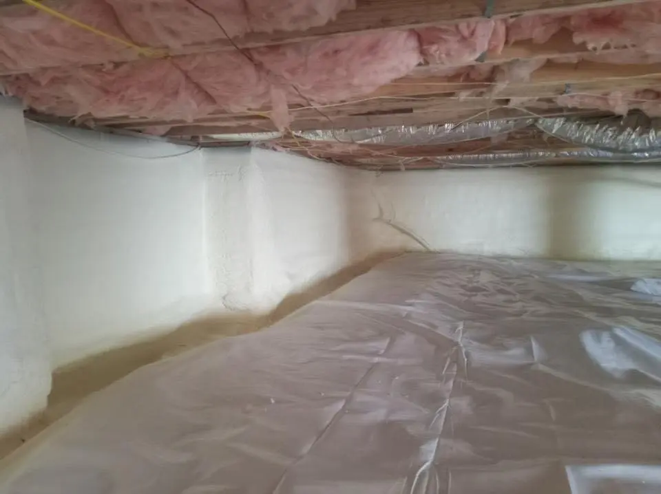 Crawl space encapsulation with closed-cell spray foam for Attic Insulation in Highlands Ranch
